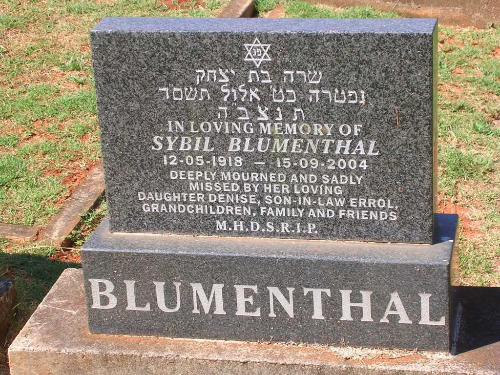BLUMENTHAL Sybil 1918-2004