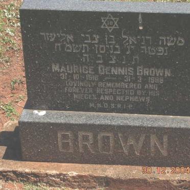 BROWN Maurice Dennis 1916-1988