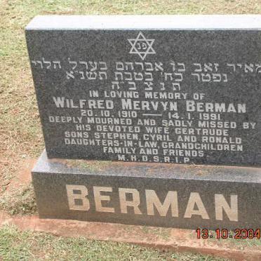 BERMAN Wilfred Mervyn 1910-1991