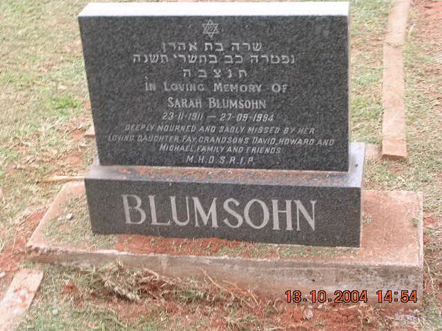 BLUMSOHN Sarah 1911-1994