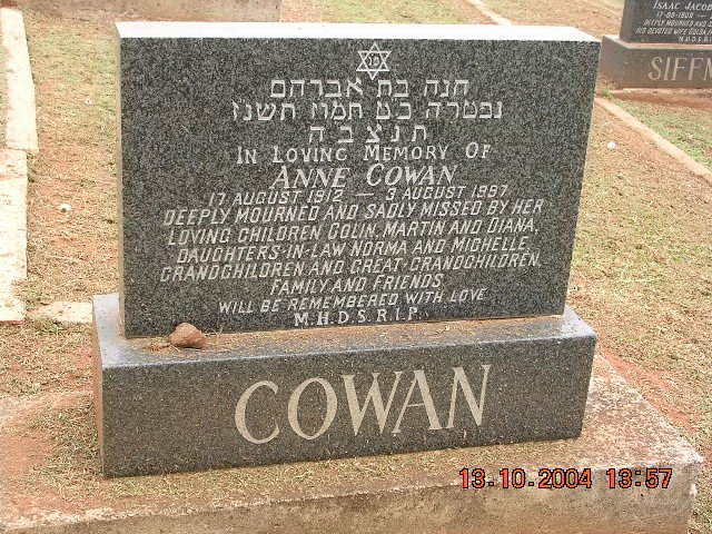 COWAN Anne 1912-1997