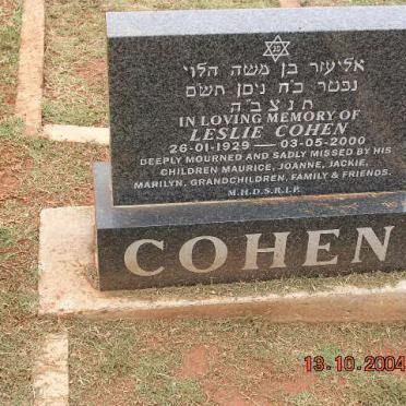 COHEN Leslie 1929-2000