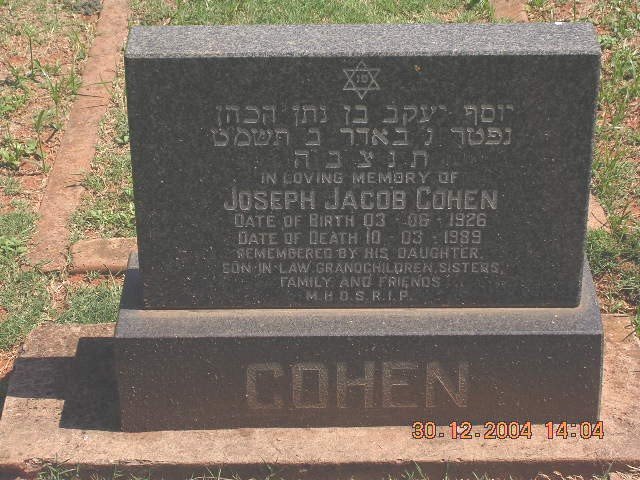 COHEN Joseph Jacob 1926-1989