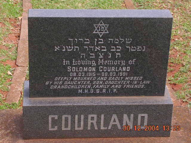 COURLAND Solomon 1915-1991