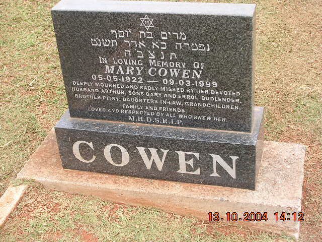 COWEN Mary 1922-1999