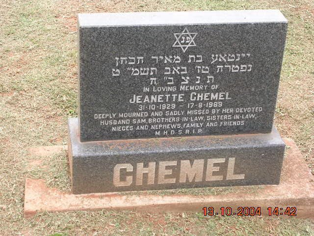 CHEMEL Jeanette 1929-1989