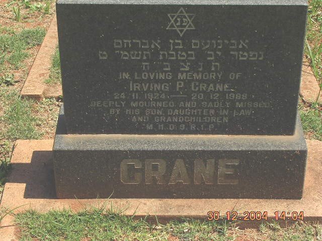 CRANE Irving P. 1924-1988