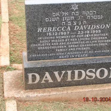 DAVIDSON Rebecca 1907-1999