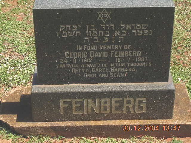 FEINBERG Cedric David 1912-1987