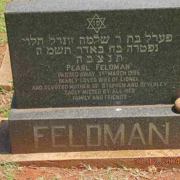 FELDMAN Pearl -1985