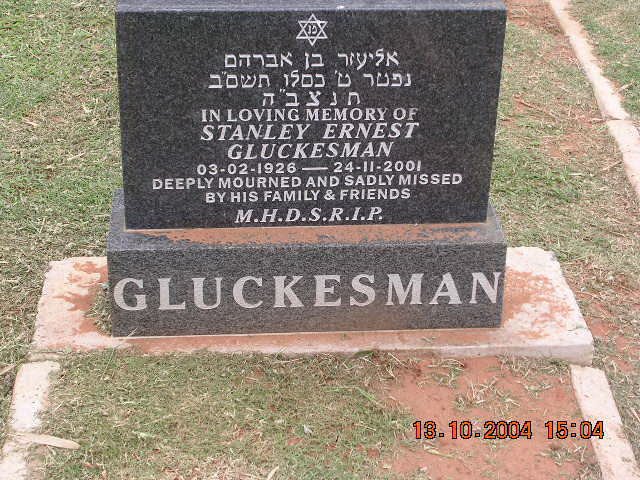 GLUCKESMAN Stanley Ernest 1926-2001