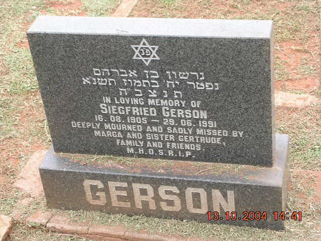 GERSON Siegfried 1905-1991