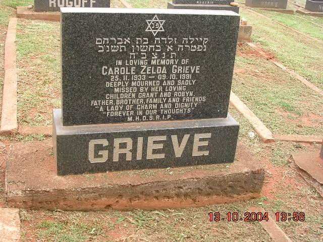 GRIEVE Carole Zelda 1933-1991