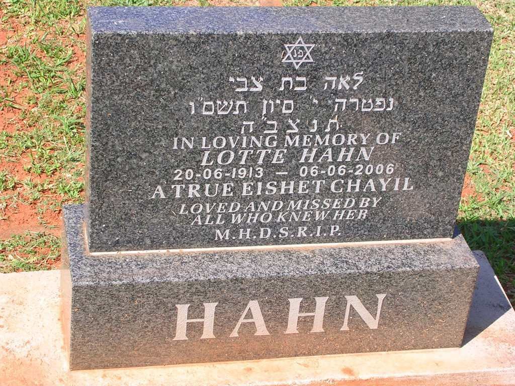 HAHN Lotte 1913-2006