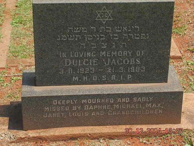 JACOBS Dulcie 1923-1983