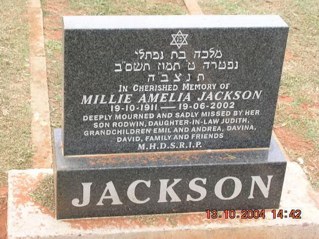 JACKSON Millie Amelia 1911-2002