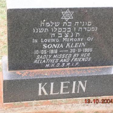 KLEIN Sonia 1916-1995