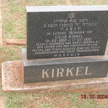 KIRKEL Lillie 1902-1992