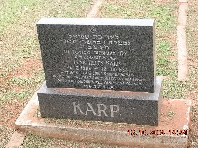 KARP Leah Helen 1905-1954