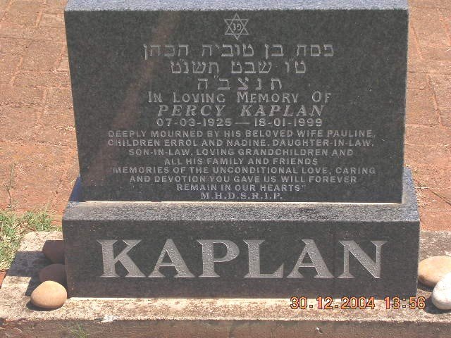 KAPLAN Percy 1925-1999