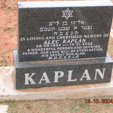 KAPLAN Alec 1924-2002