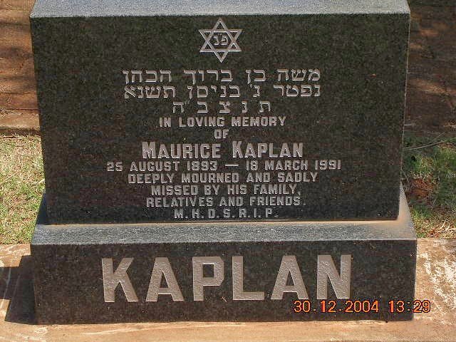 KAPLAN Maurice 1893-1991