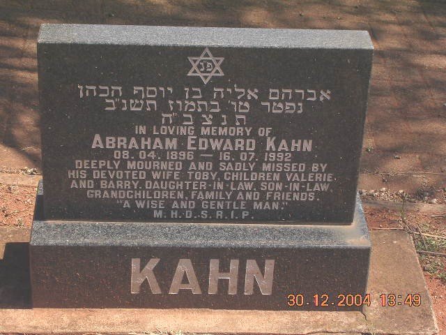 KAHN Abraham Edward 1896-1992