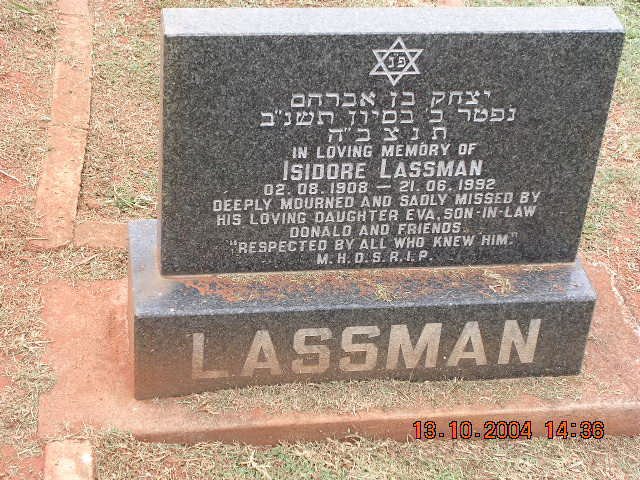 LASSMAN Isidore 1908-1992