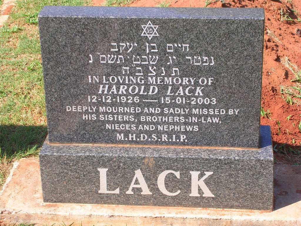 LACK Harold 1926-2003