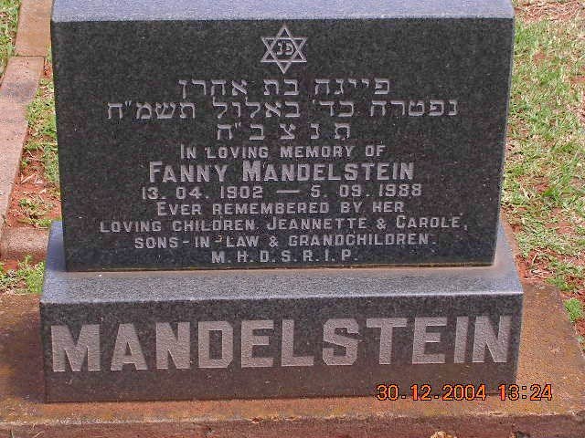 MANDELSTEIN Fanny 1902-1988