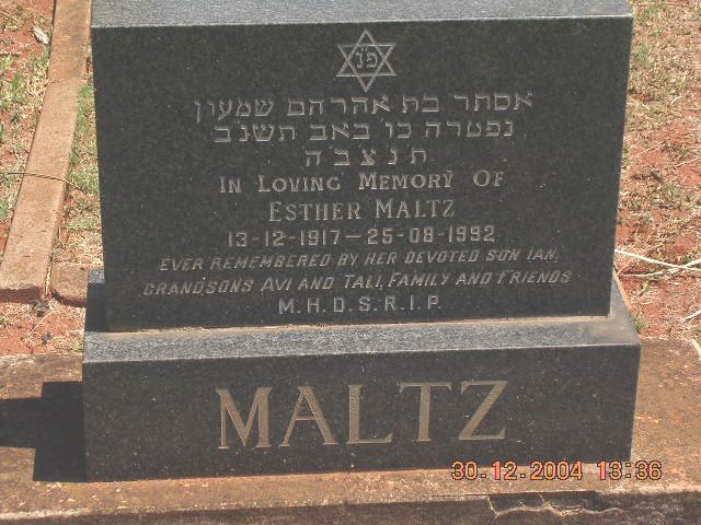 MALTZ Esther 1917-1992