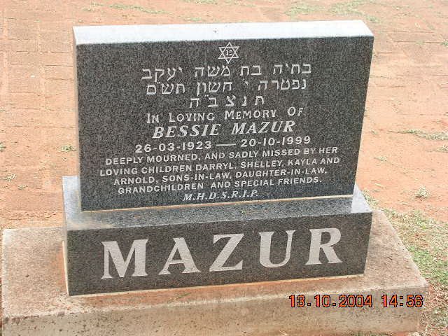MAZUR Bessie 1923-1999