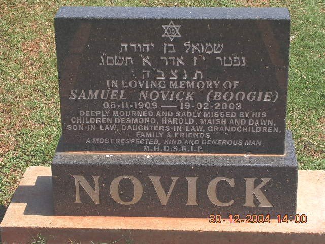 NOVICK Samuel 1909-2003