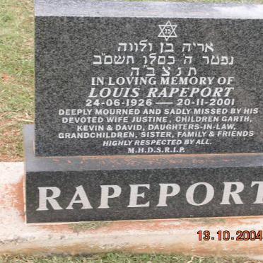 RAPEPORT Louis 1926-2001