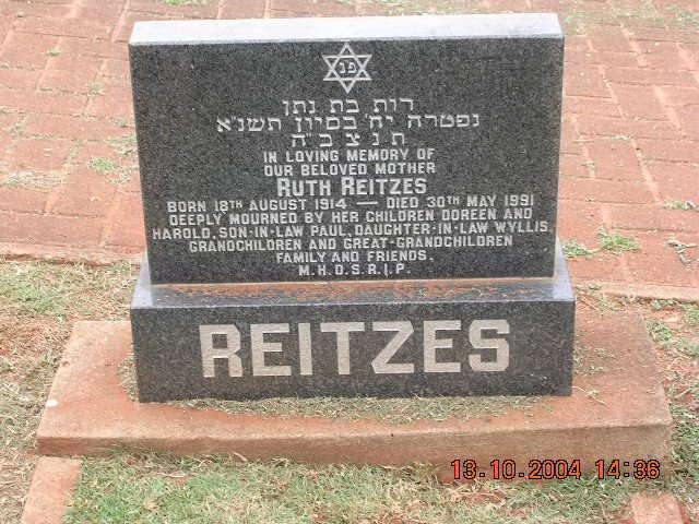 REITZES Ruth 1914-1991