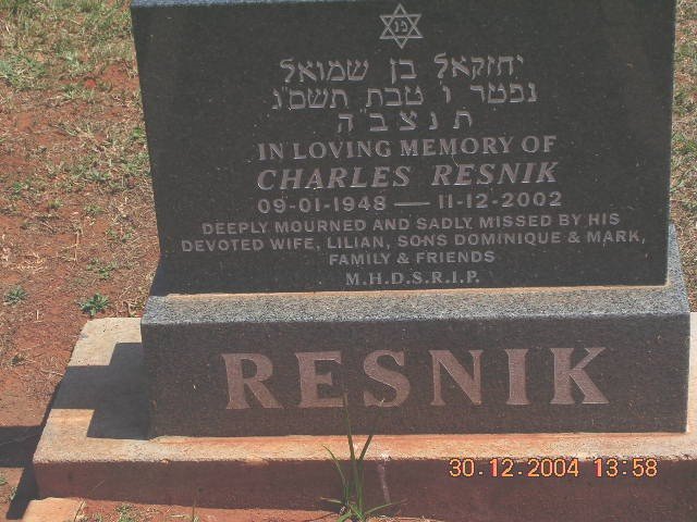 RESNIK Charles 1948-2002