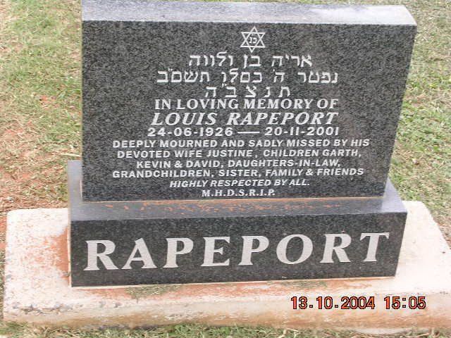 RAPEPORT Louis 1926-2001