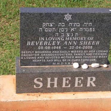 SHEER Beverley Ann 1946-2008