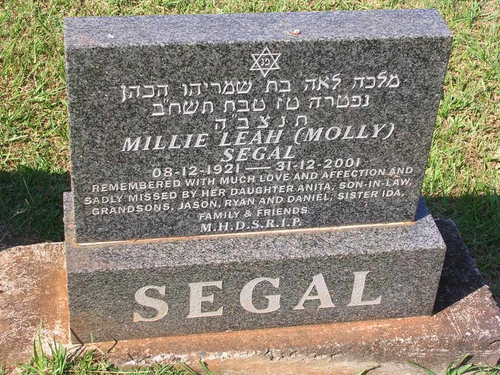 SEGAL Millie Leah 1921-2001