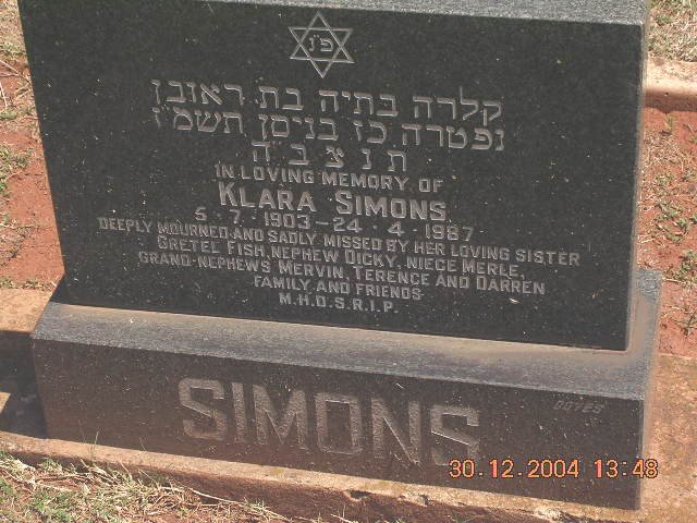 SIMONS Klara 1903-1987