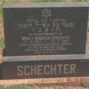 SCHECHTER Monty Mordegai 1927-1987