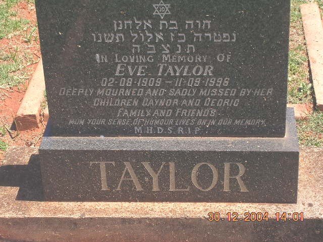 TAYLOR Eve 1909-1996