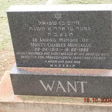WANT Monty Charles Montague 1913-1995