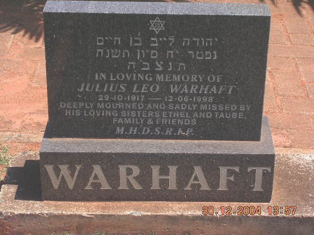 WARHAFT Julius Leo 1917-1998