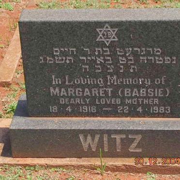 WITZ Margaret 1916-1983