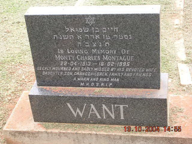 WANT Monty Charles Montague 1913-1995