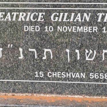 TREISMAN Beatrice Gilian -1897
