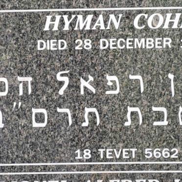 COHEN Hyman -1901
