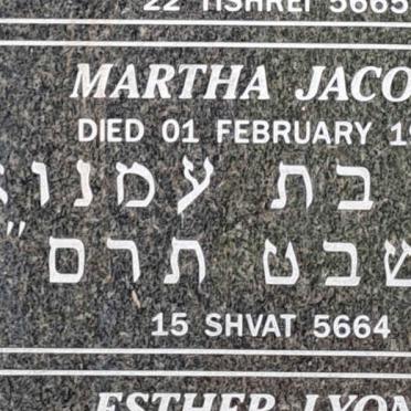 JACOBS Martha -1904