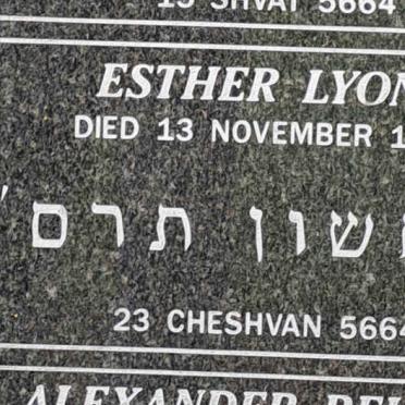 LYONS Esther -1903
